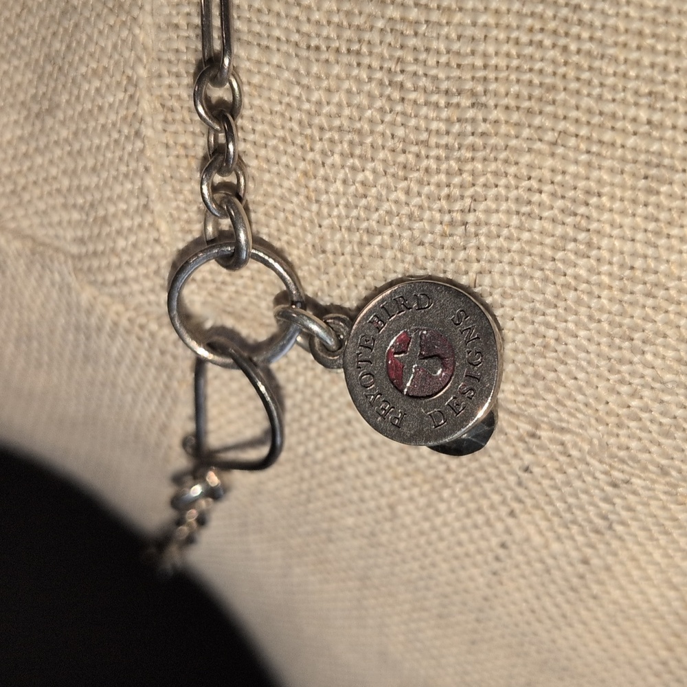 Double D Ranch Peyote Bird Squash Blossom Silver and Black Pendant Necklace - Picture 4 of 5